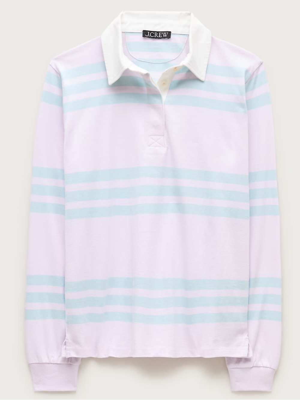 J. Crew Boyfriend jersey rugby shirt in stripe - Raven Stripe Lavender B - Picture 2 of 7